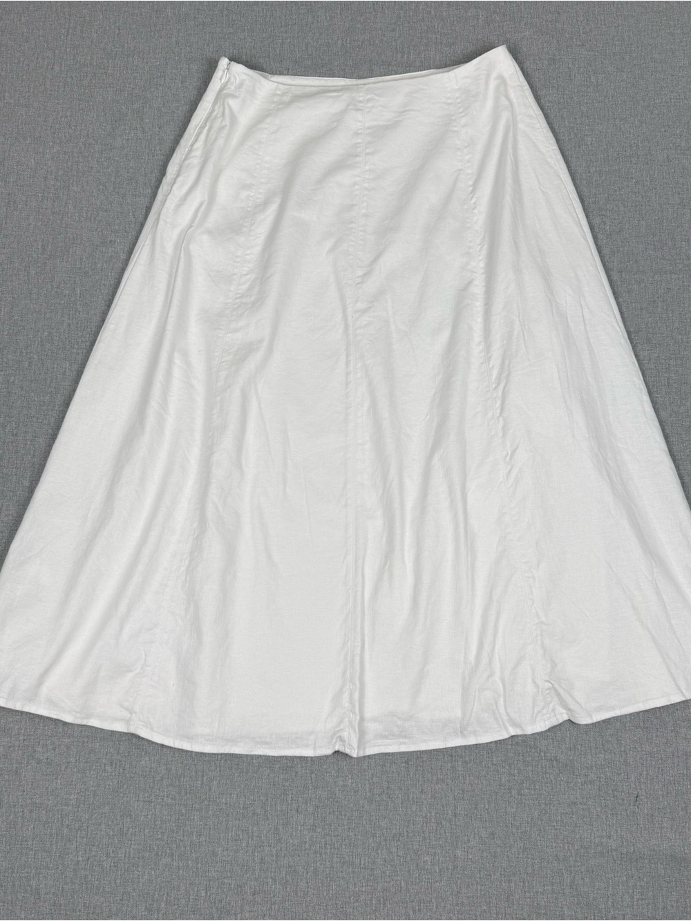Banana Republic White Linen Blend Midi Skirt Coastal Minimalist 8 - Picture 4 of 12